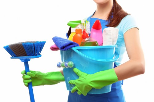Hot water extraction cleaning equipment used on carpet fibres